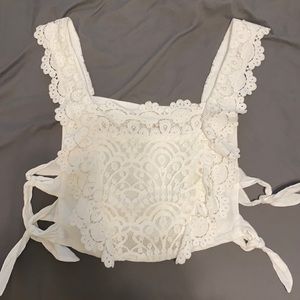 Lush Crochet White Crop Top